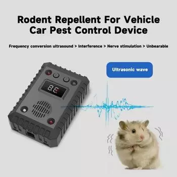 Автомобильный ультразвуковой отпугиватель грызунов под капотом, на батарейках, простой в установке, отпугиватель мышей, белок, животных с 8 светодиодными стробоскопами