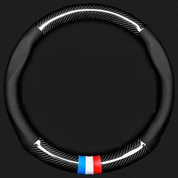 Автомобильный универсальный чехол на руль из углеродного волокна, водонепроницаемый и нескользящий, подходит для всех автомобилей D shape black+ sport