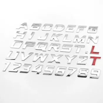 Автомобильный универсальный стиль, наклейка с номером модификации «сделай сам», с 26 буквами, автомобильная металлическая наклейка со смещением, наклейка на хвост автомобиля 1