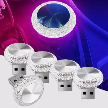 Автомобильный USB окружающий свет Мини светодиодные декоративные атмосферные лампы для салона автомобиля Окружающая среда Освещение Компьютер Портативный свет Plug Play