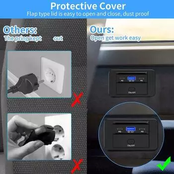 Автомобильный USB-разъем для зарядки QC3.0+PD3.0, быстрая зарядка через USB для грузовиков 12 В/24 В, аксессуары для кемперов, мобильная зарядная панель O7E8