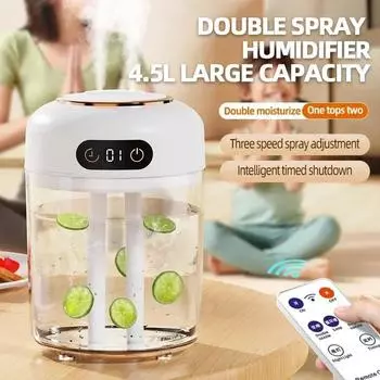 Автомобильный увлажнитель воздуха 4,5 л с пультом дистанционного управления, таймером, профессиональный ароматерапевтический очиститель воздуха большой емкости, бесшумный увлажнитель белый