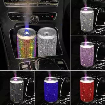 Автомобильный увлажнитель воздуха Bling со светодиодной подсветкой, цветные настольные увлажнители, портативный USB-мини-освежитель воздуха, автомобильные аксессуары для женщин