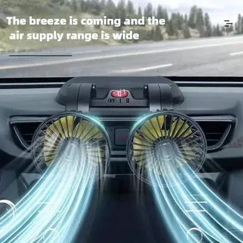 Автомобильный вентилятор USB 5 В 12 В 24 В с двумя вентиляторами, 2 регулируемые скорости, автоматический охладитель воздуха с регулировкой ветра для автомобильных аксессуаров