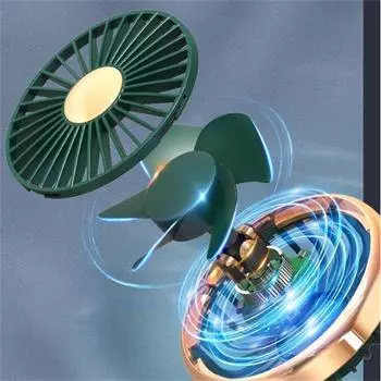 Автомобильный вентилятор USB-охлаждающий вентилятор с низким уровнем шума, светящееся декоративное освещение для салона, вентиляционное отверстие, украшение автомобиля зелёный