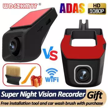 Автомобильный видеорегистратор 1080P Dash Cam для автомобилей WIFI Android Мультимедийный видеорегистратор Автомобильная камера G-Sensor Черный ящик Автомобильный аксессуар NONE