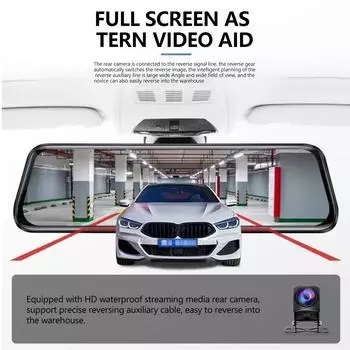 Автомобильный видеорегистратор 10 дюймов 4K DVR Carplay Android Car GPS 5G WIFI AUX Stream Зеркало заднего вида Видеорегистратор Камера Drive Recorder FM