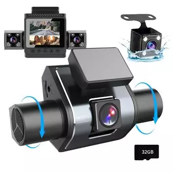 Автомобильный видеорегистратор, 4-канальная камера черного ящика для вождения, 1080P IPS, передняя, левая, правая, задняя, ночное видение, циклическая запись, круглосуточный парковочный монитор