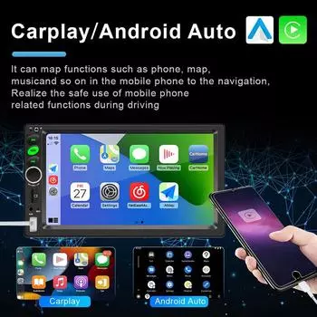 Автомобильный видеорегистратор 7,0 дюймов Автомобильный плеер MP5 Carplay Android Auto Car Radio Автомобильный 2 Din Видеорегистратор Bluetooth 5.1 Стерео Автомобильные аксессуары