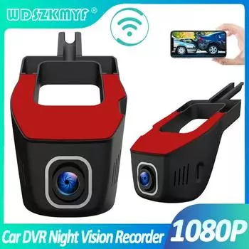 Автомобильный видеорегистратор Dash Cam для автомобилей WIFI 1080P Android Мультимедийный видеорегистратор Автомобильная камера Циклическая запись Черный ящик Автомобильные аксессуары NONE