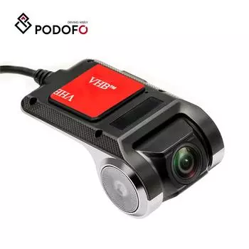Автомобильный видеорегистратор Podofo, USB-регистратор для вождения, HD 1080P, видеорегистратор ночного видения, широкоугольный автомобильный видеорегистратор с углом обзора 170°, видео для вождения для Android