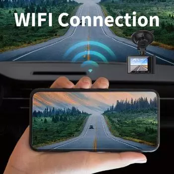Автомобильный видеорегистратор с двумя объективами и GPS-навигатором Ftont Rear 4K+1080P Мобильное приложение WiFi Видеорегистратор с функцией ночного видения Аксессуары для автомобиля NONE