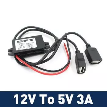 Автомобильный видеорегистратор с двумя USB-преобразователями, понижающий стабилизатор, зарядный модуль 12 В до 5 В 3 А 15 Вт, навигационный прибор на борту