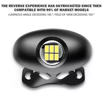 Автомобильный внешний светодиодный фонарь заднего хода 6500K Мини-вспомогательные аксессуары для питания Камера Резервная система Высокая освещенность заднего хода Y1H2 чёрный