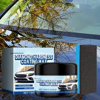Автомобильный воск 100 г, высокоглянцевый блеск, восковая паста для автомобиля, воск от царапин с губкой для блеска и защиты автомобилей, грузовиков, мотоциклов, автофургонов