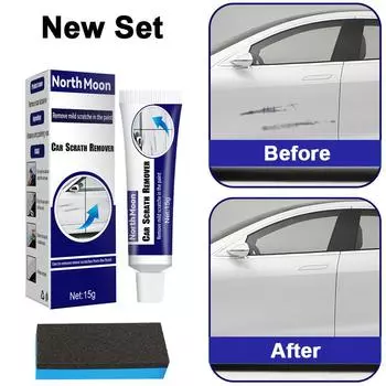 Автомобильный воск для ремонта царапин, автомобильный воск для удаления царапин и завихрений, инструмент для ремонта автомобильных царапин, автомобильные аксессуары 15g+ sponge