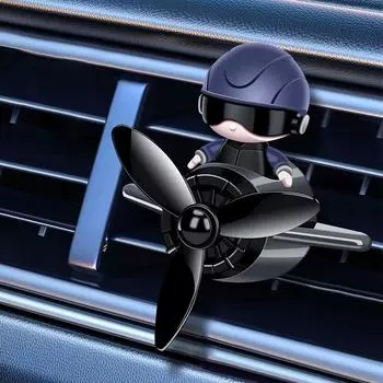 Автомобильный воздуховод освежитель воздуха мультяшный пилот кондиционер ароматерапия клипса вращающийся пропеллер ароматизатор украшение