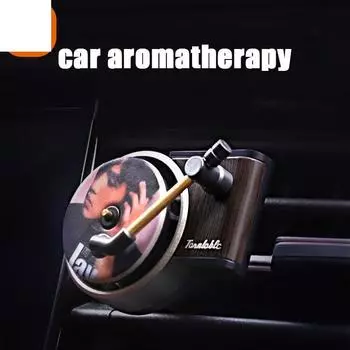 Автомобильный воздуховыпускной ароматизатор для ароматерапии, украшения для интерьера автомобиля, вращающийся винтажный проигрыватель пластинок, духи, длительный срок службы Ocean flavor