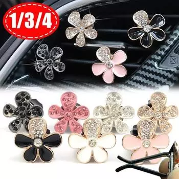 Автомобильный воздухозаборник Декоративный зажим Автоматический Пять Лепестковый Имитация Алмазного Цветка Зажим Для Вентиляционного Отверстия Для Автомобиля Аксессуары Для Украшения Сделай Сам