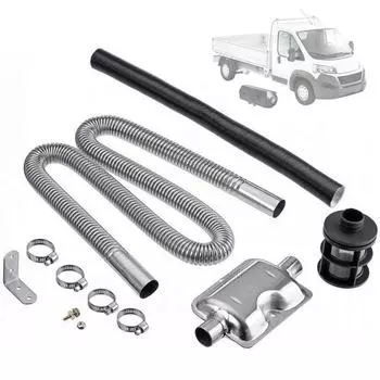 Автомобильный воздушный дизельный стояночный обогреватель из нержавеющей стали выхлопная труба газовый вентиляционный топливный бак 78,7-дюймовый выхлопной трубопровод обогревателя для автомобильного обогревателя серебряный