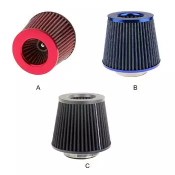 Автомобильный воздушный фильтр универсальный 3-дюймовый сетчатый конус 76 мм нетканый тканевый картридж синий