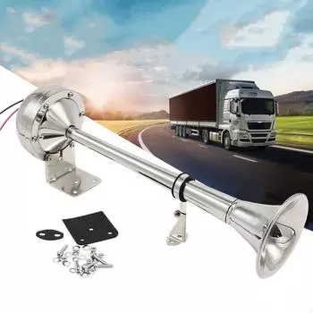 Автомобильный воздушный гудок из нержавеющей стали, простая установка, для оповещения других участников дорожного движения, надежный автомобильный громкий гудок, как показано на рисунке