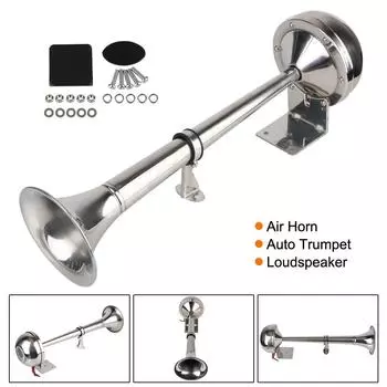 Автомобильный воздушный гудок с проводами и реле, автомобильные трубы, супер громкий водонепроницаемый электрический динамик для лодки, грузовика, внедорожника, корабля, автомобильный воздушный гудок 12 В Sliver