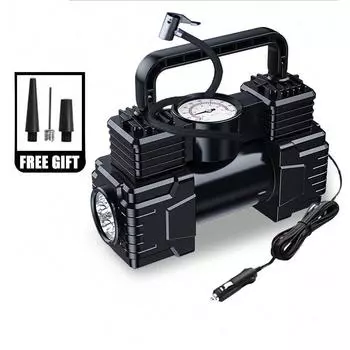 Автомобильный воздушный компрессор, портативный мощный электрический насос для накачки шин, многофункциональный проводной воздушный насос со светодиодной подсветкой для велосипедных мячей