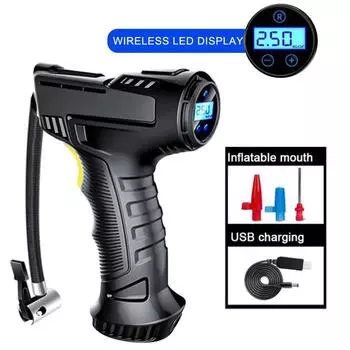 Автомобильный воздушный насос 120 Вт, беспроводной/проводной электрический автомобильный надувной насос для шин, портативный воздушный компрессор для шин, цифровой автонагнетатель шин Wire Style