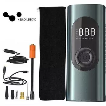 Автомобильный воздушный насос, беспроводной постоянный ток, портативный воздушный компрессор двойного назначения для автомобилей, мотоциклов, велосипедов, электрический накачиватель шин, цифровой дисплей