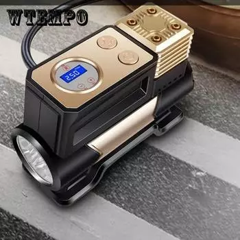 Автомобильный воздушный насос Маленький автомобильный многофункциональный воздушный насос Портативный шинный электрический воздушный насос Цифровой экран дисплея Механический указатель Общий инструмент для накачивания