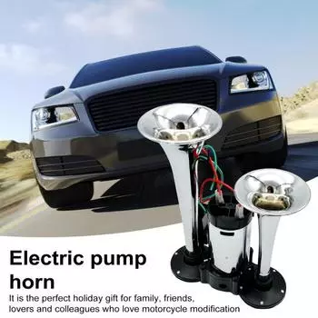 Автомобильный воздушный звуковой сигнал с двумя трубами Компрессор воздуха Универсальный Простая установка Мощный супер 24v
