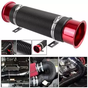 Автомобильный впускной трубопровод для холодного воздуха Turbo, регулируемый шланг 76 мм, труба воздуховода для холодной подачи, 1 шт., гибкая трубка воздуховода, автомобильные аксессуары Red
