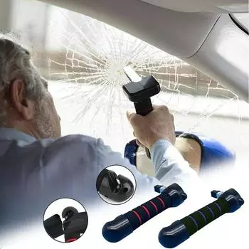 Автомобильный вспомогательный инструмент для разбивания оконных стекол, резак для ремней безопасности для пожилых людей, аварийно-спасательный молоток для автомобиля, инструмент для эвакуации red