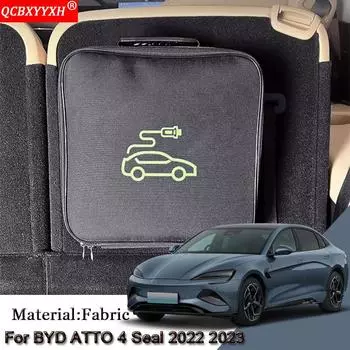 Автомобильный зарядный кабель для электромобилей, сумка для переноски для BYD ATTO 4 Seal 2022 2023, розетки для зарядных устройств, водонепроницаемые огнезащитные аксессуары чёрный