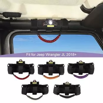 Автомобильный зонтик трос ручка на крышу с подсветкой для Jeep Wrangler JL/ Gladiator JT JK 2007-2024 оранжевый