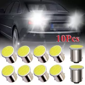 Автомобиль P21W 1156 Ba15s светодиодный COB указатель поворота супер яркий авто задний ход стояночный стоп-сигнал 12 В клиновой сигнал боковой фонарь 10pcs