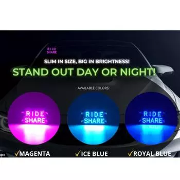 Автомобиль RIDE SHARE со светодиодным кабелем 1,5 м, красный, суперяркий, синий, светится синий
