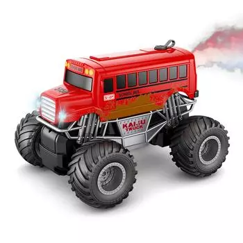 Автомобиль с дистанционным управлением, 1: 16 Школьный автобус с дистанционным управлением и светодиодными фонарями, имитирующий бездорожье Type 3 жёлтый