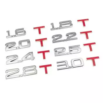 Автомобиль Универсальный 1,4 Т ~ 3,0 Т 3D Металлический Автомобильный Логотип Смещения Наклейка Автомобильный внедорожник Хвостовая Этикетка Наклейка Автомобильная Декоративная Наклейка (Размер: 9*2,5*0,4 см) 1.6T