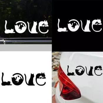 Кошки заклинают любовь, милый питомец, автомобильный Стайлинг, наклейки на окна автомобиля, наклейки, декор белый