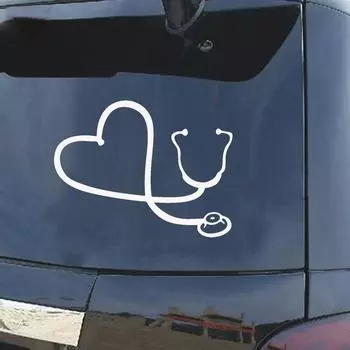 Автомобили автозапчасти окна тела наклейки наклейки украшения автомобиля автомобиль сердце светоотражающий стетоскоп белый
