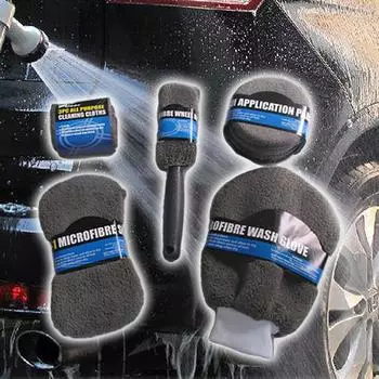 Автомобили автозапчасти Полотенце Перчатка Щетка для мытья колес Набор инструментов для очистки Губка 9 шт. Микрофибра для автомобиля