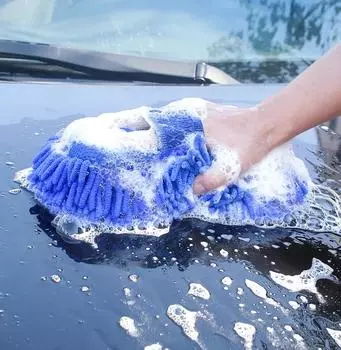 Автомойка из микрофибры, губка для мойки автомобиля, щетки для ухода за автомобилем, полотенце для мытья, автоперчатки, аксессуары для стайлинга, гаджет синий