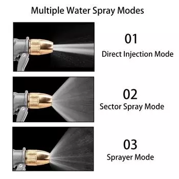 Автомойка высокого давления пистолет-распылитель поливочная насадка спринклер портативный 3 режима распыления металлический автомобильный грузовик мотоцикл аксессуары серебряный