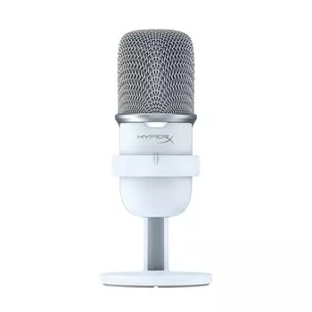 Автономный USB-микрофон HyperX SoloCast белого цвета для PS5, годный к использованию, гарантия производителя 2 года 519T2AA, удаленная работа/стримеры/создатели контента/геймеры/ПК, белый