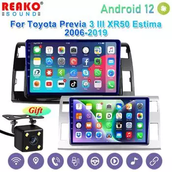 Авторадио Android Auto для Toyota Previa 3 XR50 Estima 2006-2019, автомобильное радио, мультимедийный видеоплеер, навигация, без 2din DVD 1+32 4D чёрный