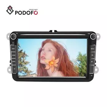 Авторадио Podofo для VW PASSAT/GOLF/SEAT/POLO Android 8,1 8 автомобильный Android-плеер с поддержкой зеркальной связи WIFI GPS автомобильный видеорегистратор заднего вида Bluetooth FM-приемник чёрный