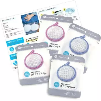 Авторизованный Авторизованный стиральный набор из 2 предметов синего цвета, розовый, 2 предмета, с руководством по использованию, принадлежности для стирки в гранулах магния [Розничный продавец производителя] Mug-chan