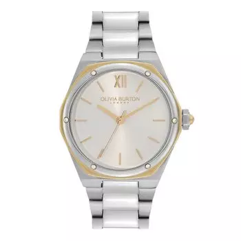 Авторизованный дилер Olivia Burton Watch Ladies ob24000031 Sports Luxe 33mm Hexa White Gold Silver Bracelet Watch [OLIVIA BURTON] &